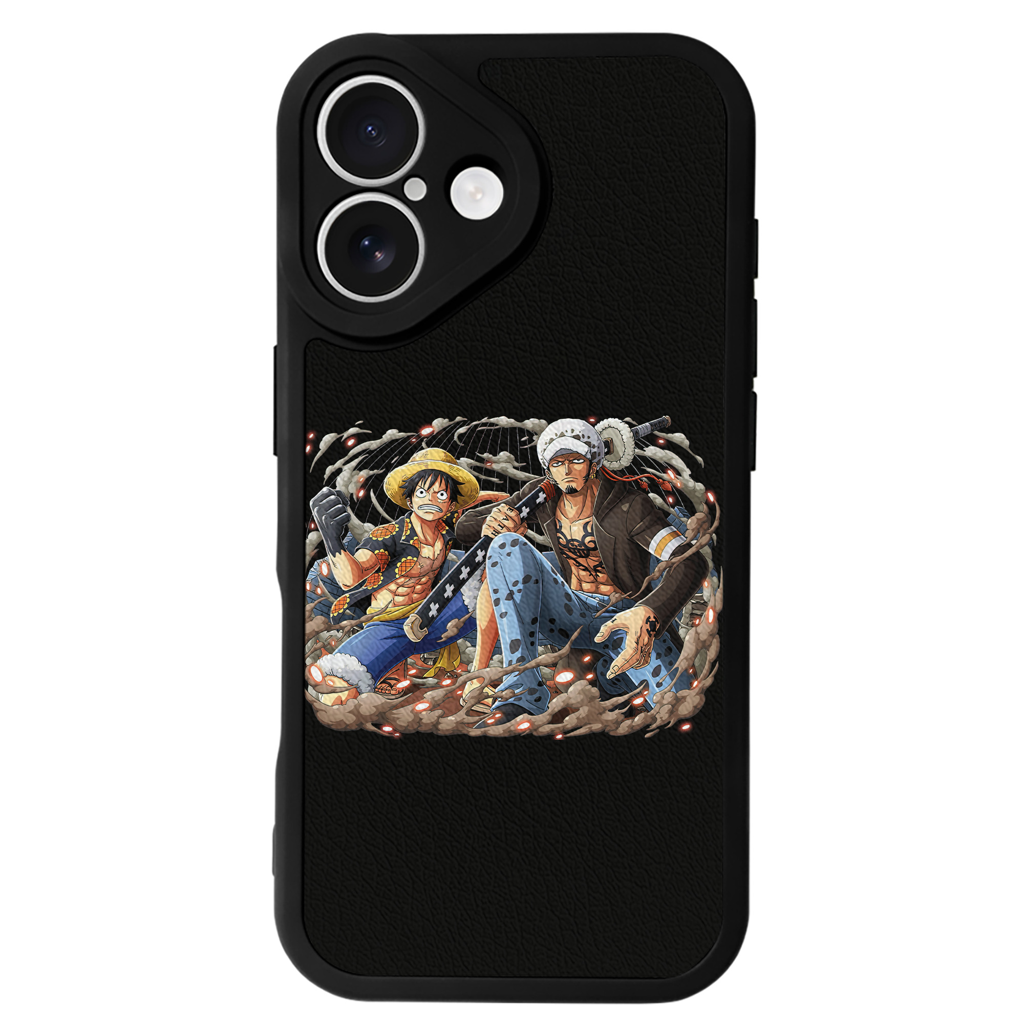（画像用） ワンピース モンキー・D・ルフィ ONE PIECE Monkey D. Luffy 【iPhone 16シリーズ対応】シリコンスマホケース（レザー調） 材質：シリコン